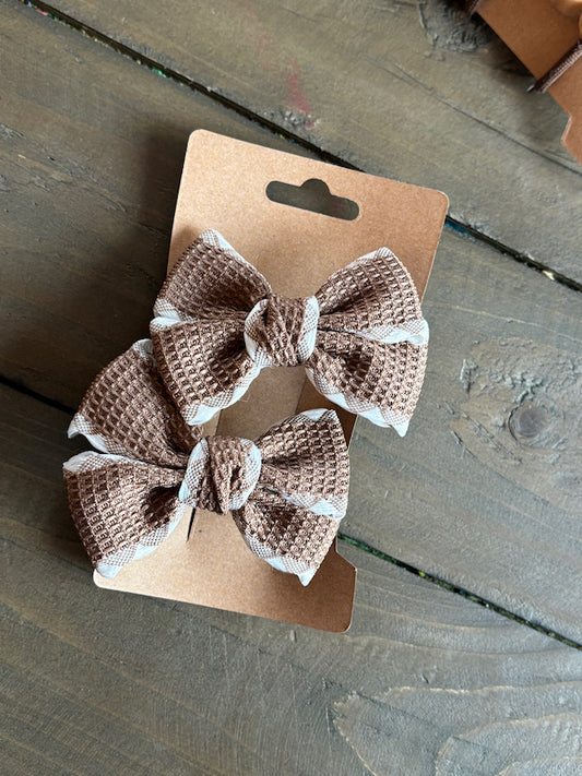 Cute brown and cream hair bobbles