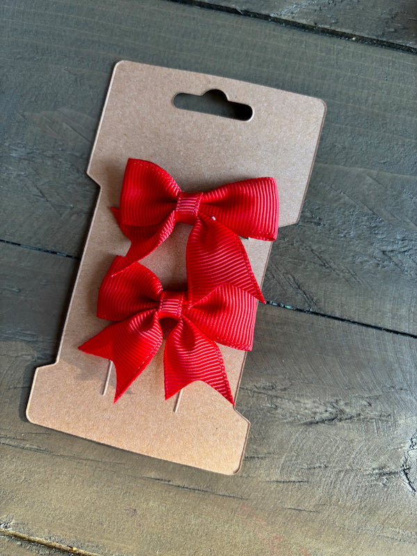 Cute red kid hair bows