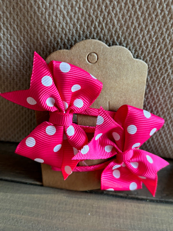 Polka dot hair clips - set of 2