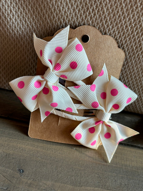 Polka dot hair clips - set of 2