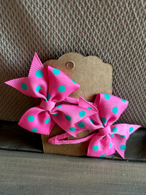 Polka dot hair clips - set of 2