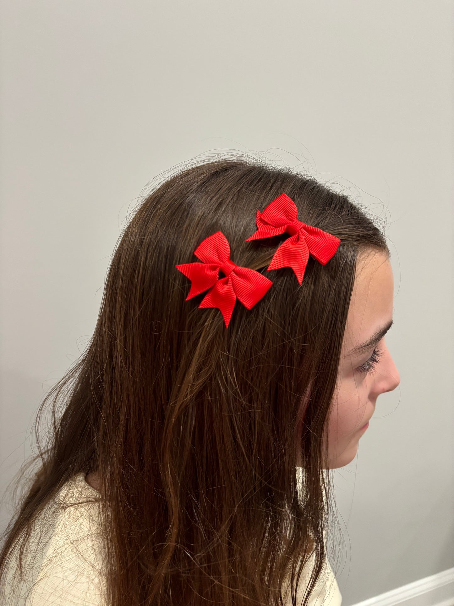 Cute red kid hair bows