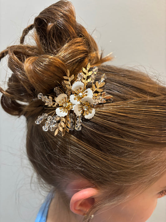 Gold and Cream Vintage Hair piece