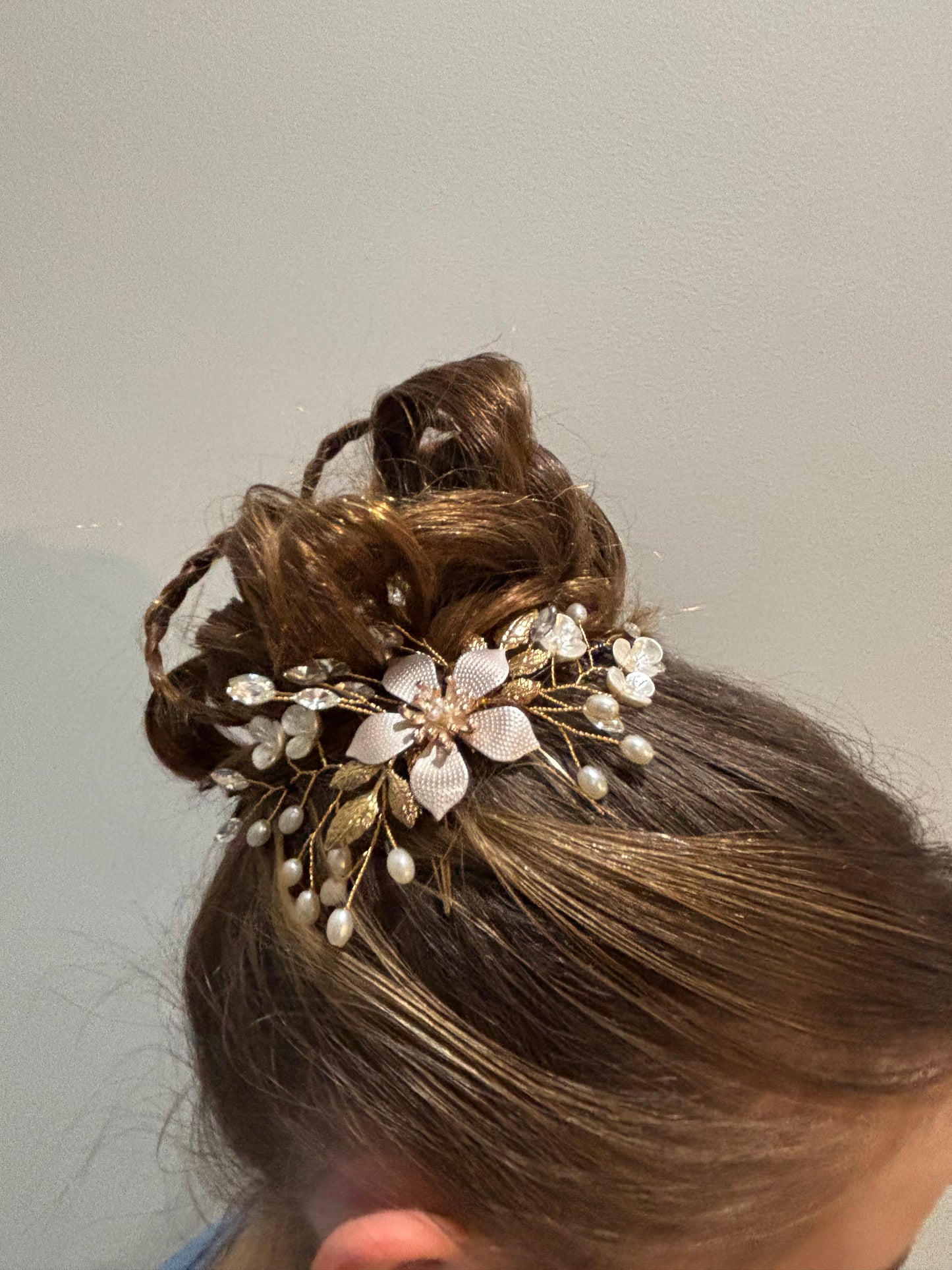 Vintage bronze floral hair piece