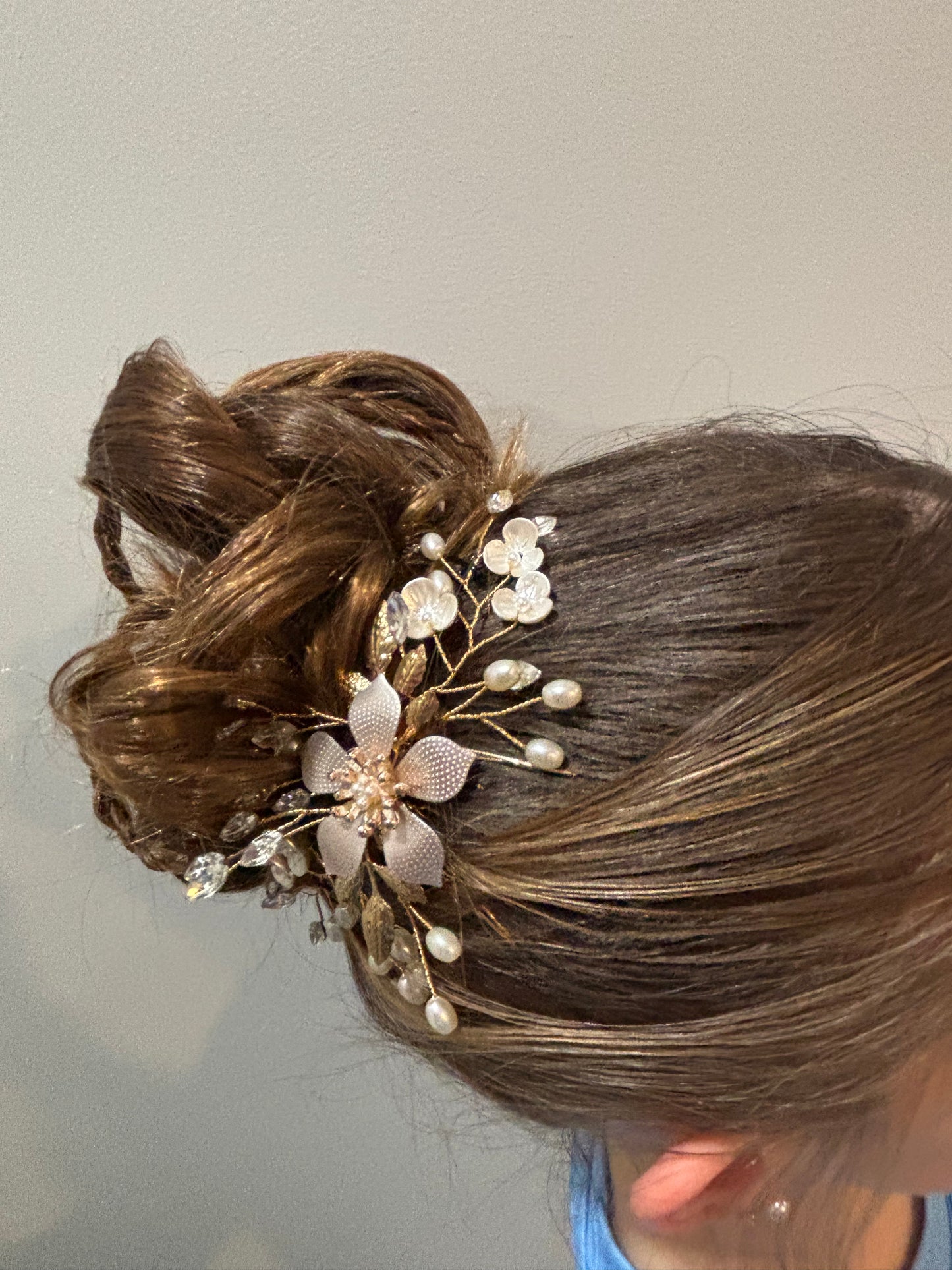 Vintage bronze floral hair piece