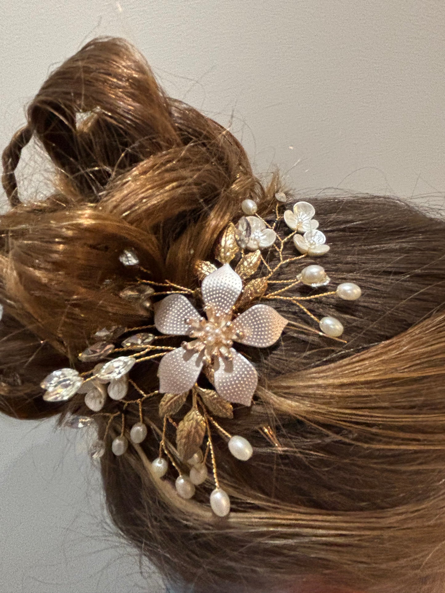 Vintage bronze floral hair piece